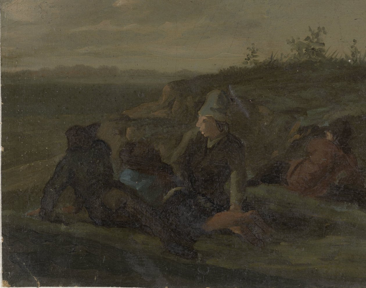 Camponeses a descansar num prado de Simon Andreas Krausz