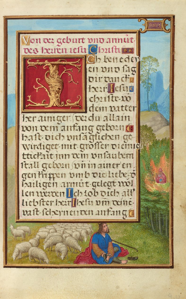 Rand mit Moses und dem brennenden Busch de Simon Bening
