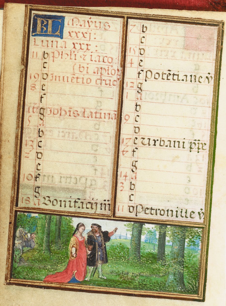 Fólio de um Livro de Horas em miniatura, uso de Roma, Bruges de Simon Bening
