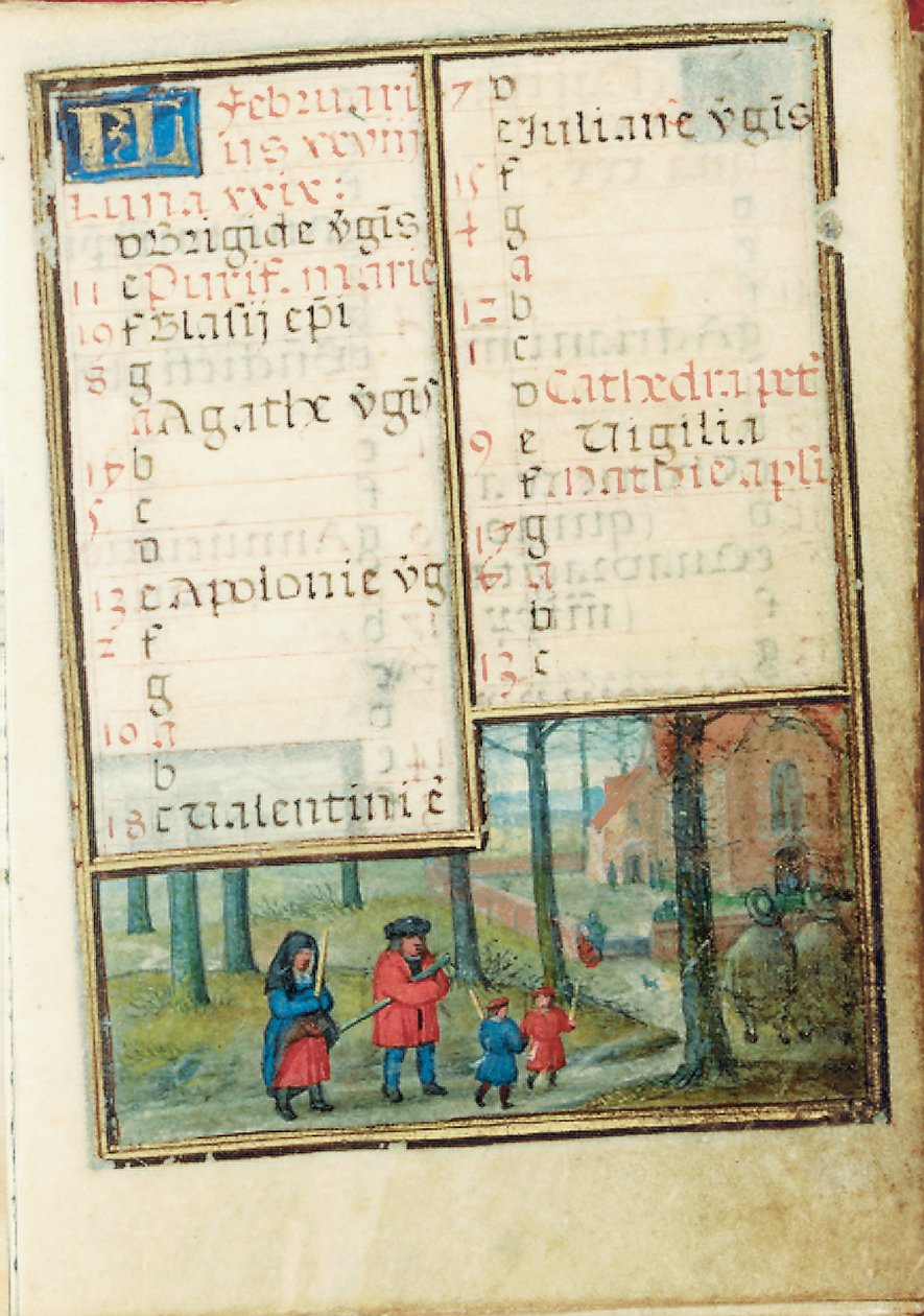 Fólio de um Livro de Horas em miniatura, uso de Roma, Bruges, 1530-35 de Simon Bening