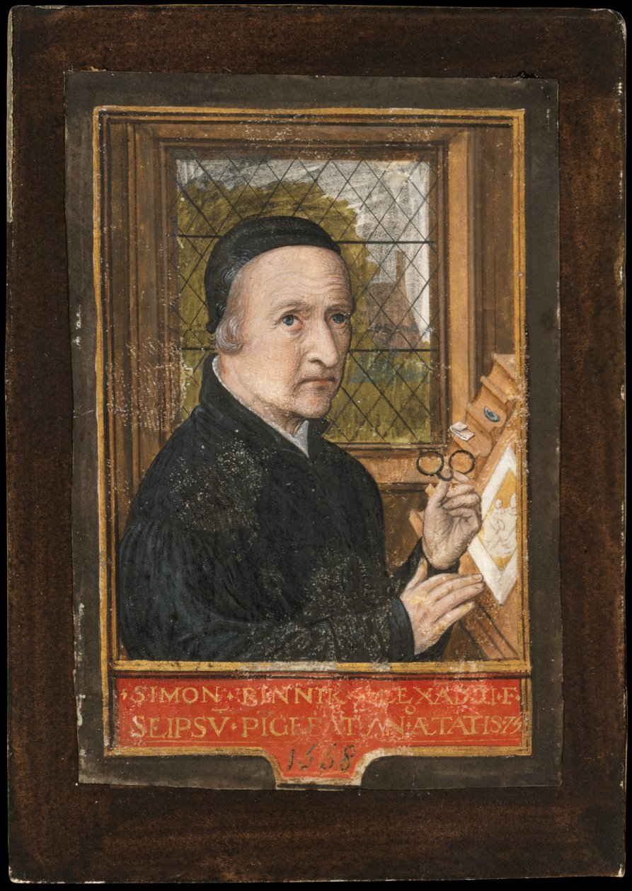 Auto-retrato, 1558 (têmpera e folha de ouro em pergaminho) de Simon Bening