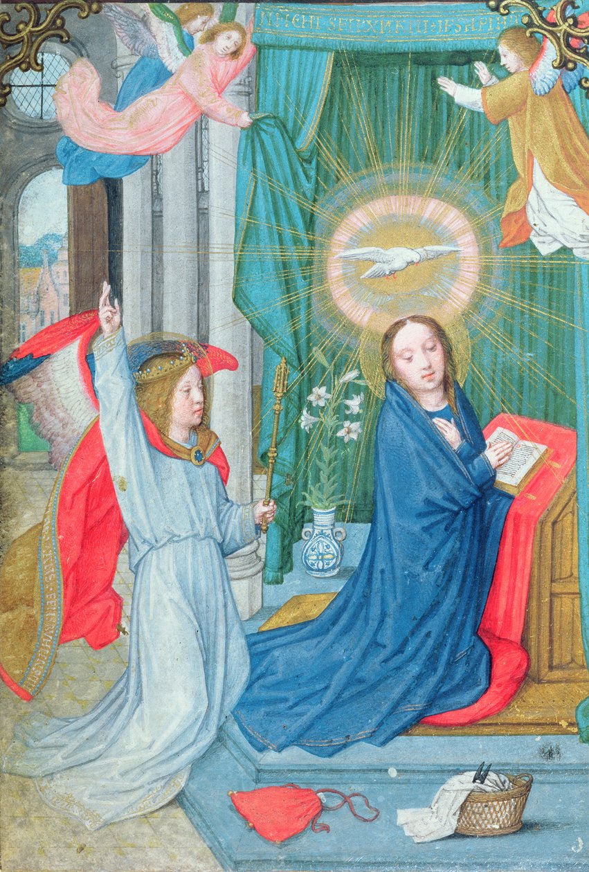A Anunciação, em miniatura do Livro de Horas de Norfolk de Simon Bening