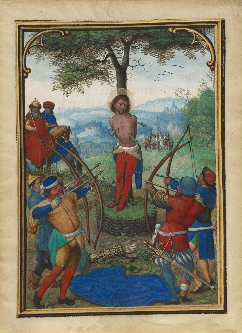 Duas folhas das horas de Munique-Montserrat de Simon Bening