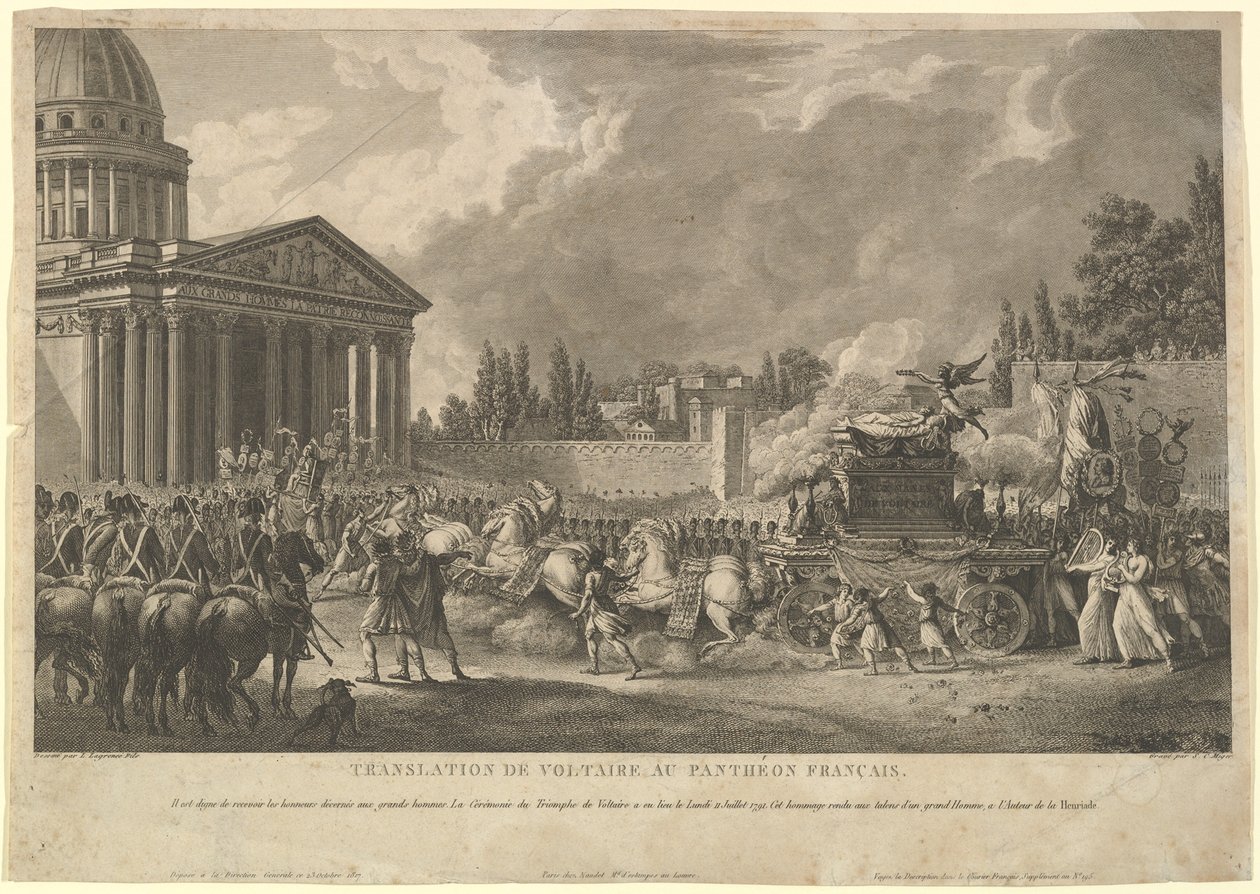 Tradução de Voltaire ao Panteão Francês, 1817. de Simon Charles Miger