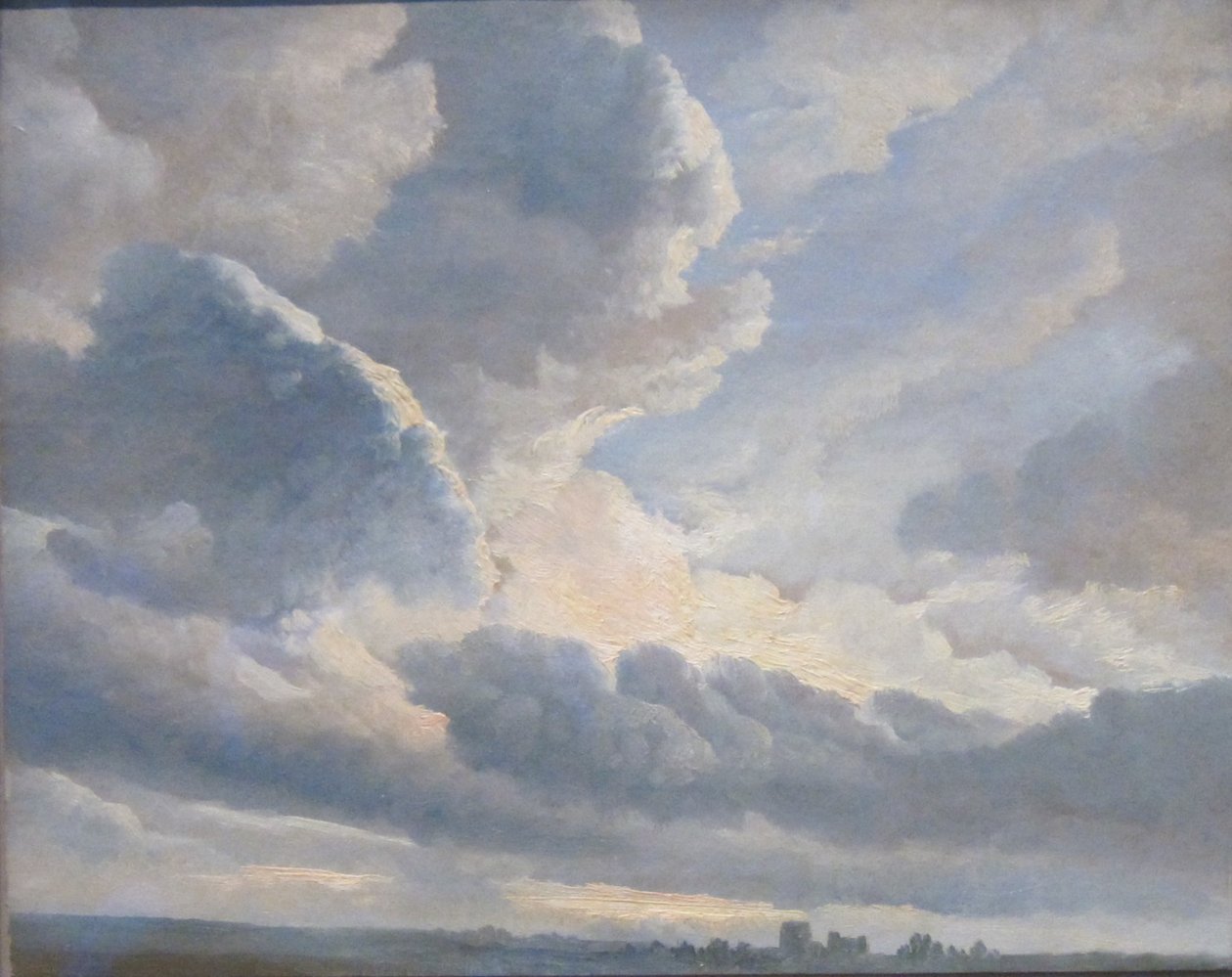 Estudo de nuvens com um pôr do sol perto de Roma de Simon Denis