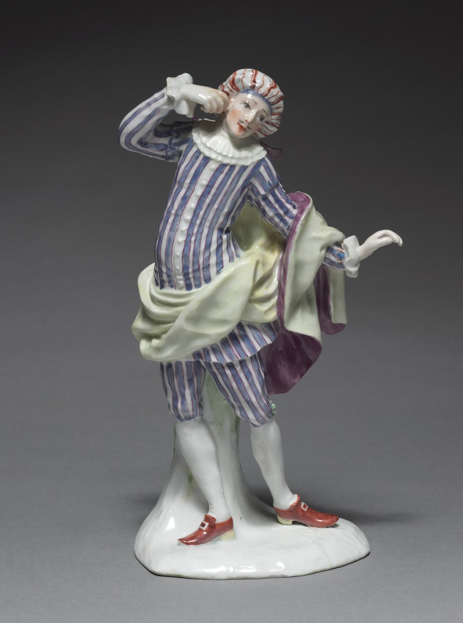 Figura da Comédia Italiana: Mezetina, c.1753 (porcelana com decoração esmaltada) de Simon Feilner