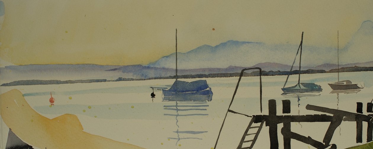 Lago alpino, 2001 (aguarela) de Simon Fletcher