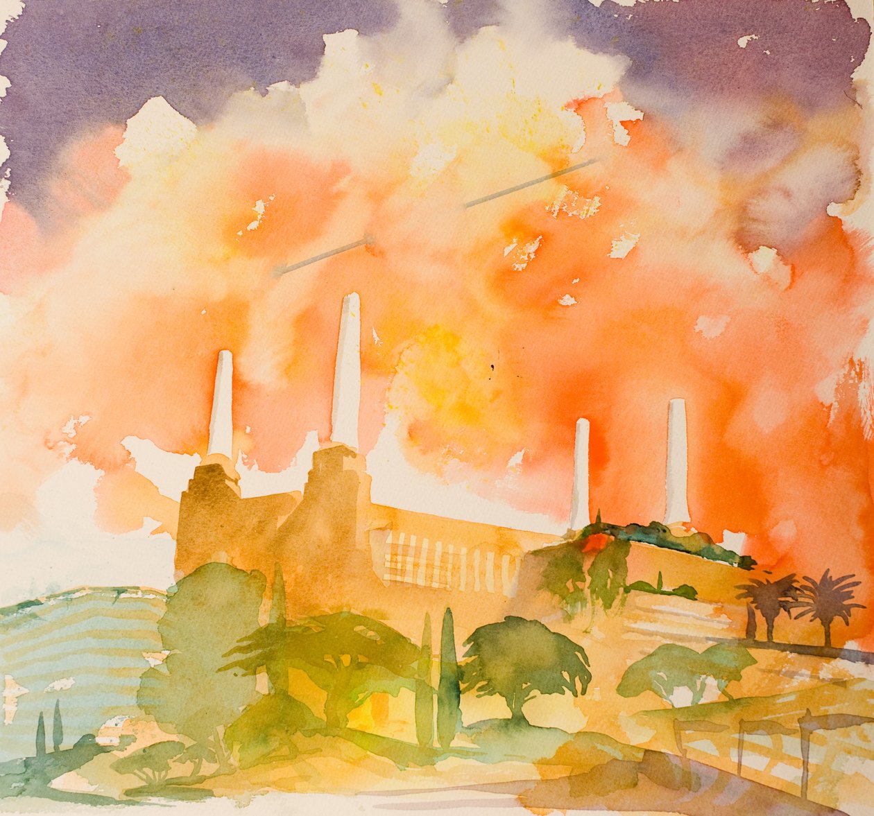Battersea Beautiful, 2016 (aguarela) de Simon Fletcher