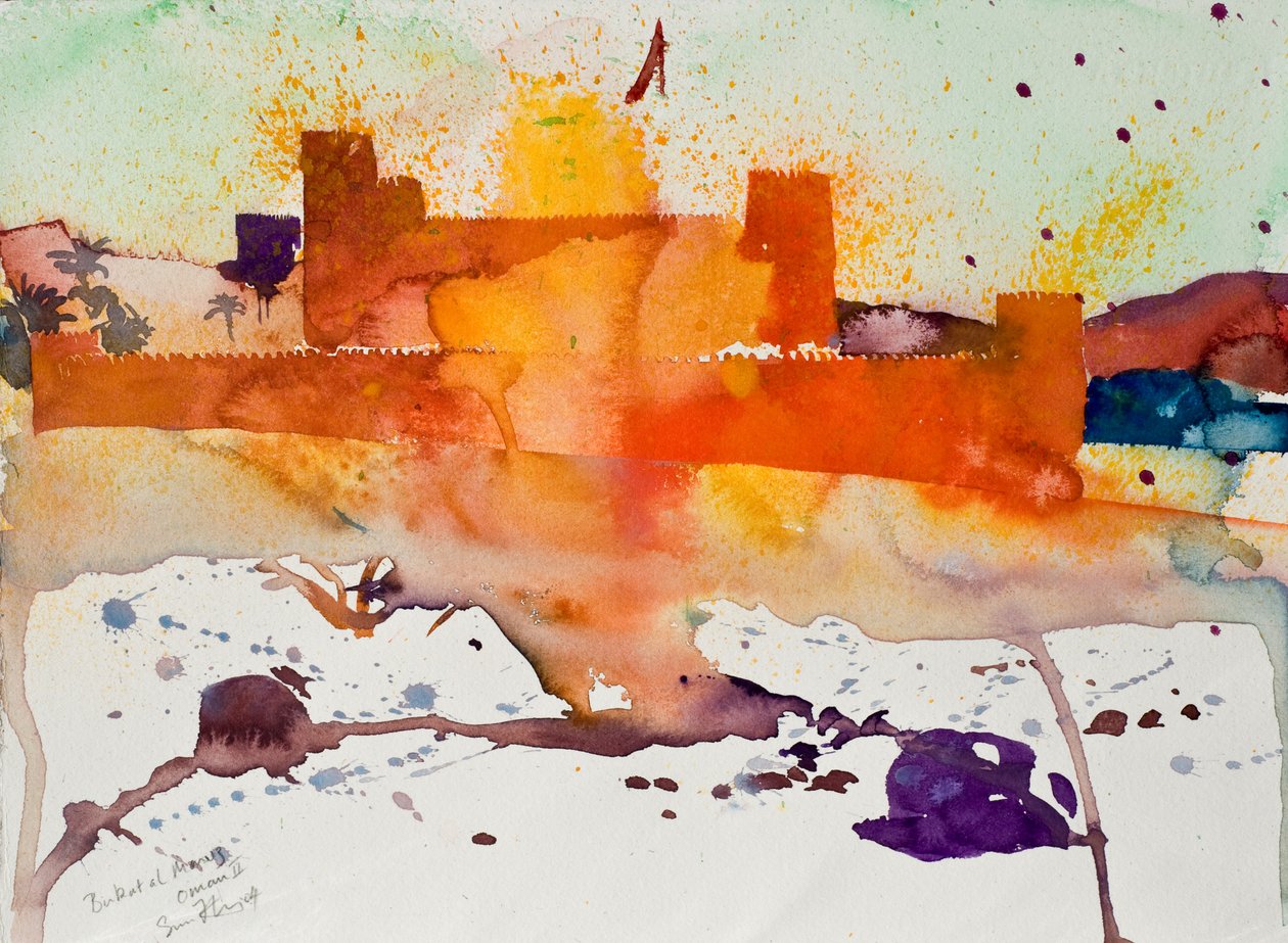 Birkat al Marez, Omã II, 2004 (aguarela) de Simon Fletcher