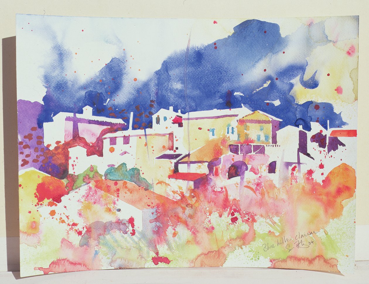 Blue Hills, Clairac, 2004 (aguarela sobre papel) de Simon Fletcher