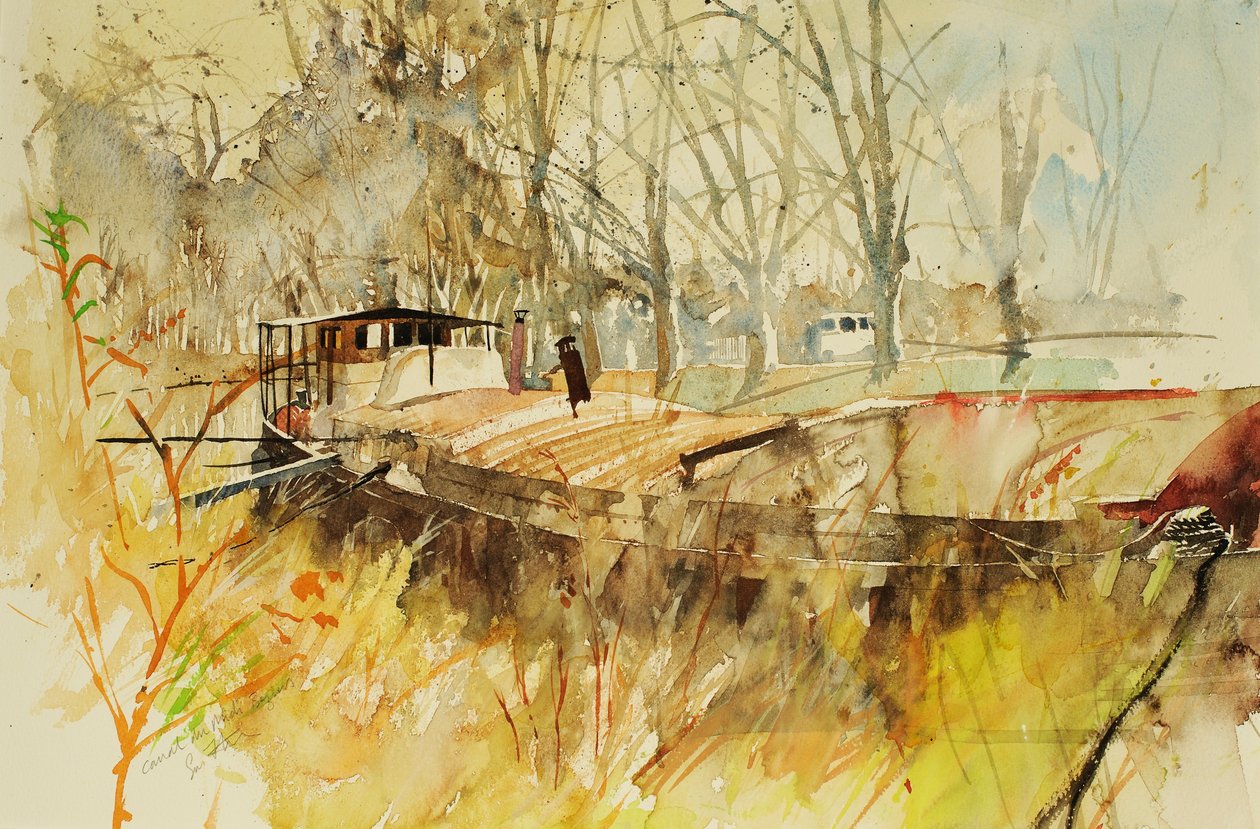 Canal du Midi, 2000 (aguarela) de Simon Fletcher
