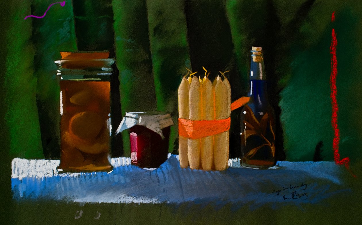 Natal, figos em aguardente, 2000 (pastel) de Simon Fletcher