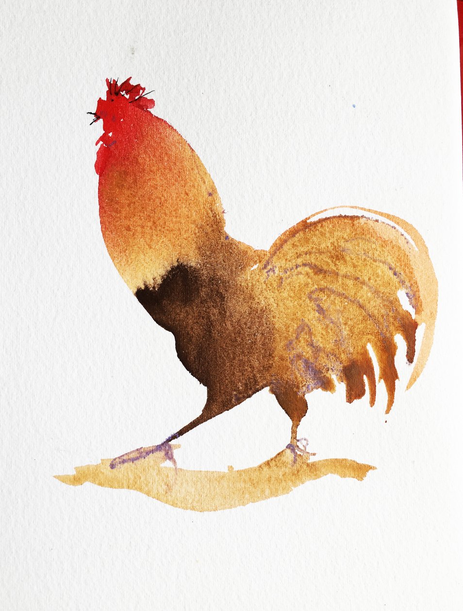 Cockrel, 2020 (trabalho sobre papel) de Simon Fletcher