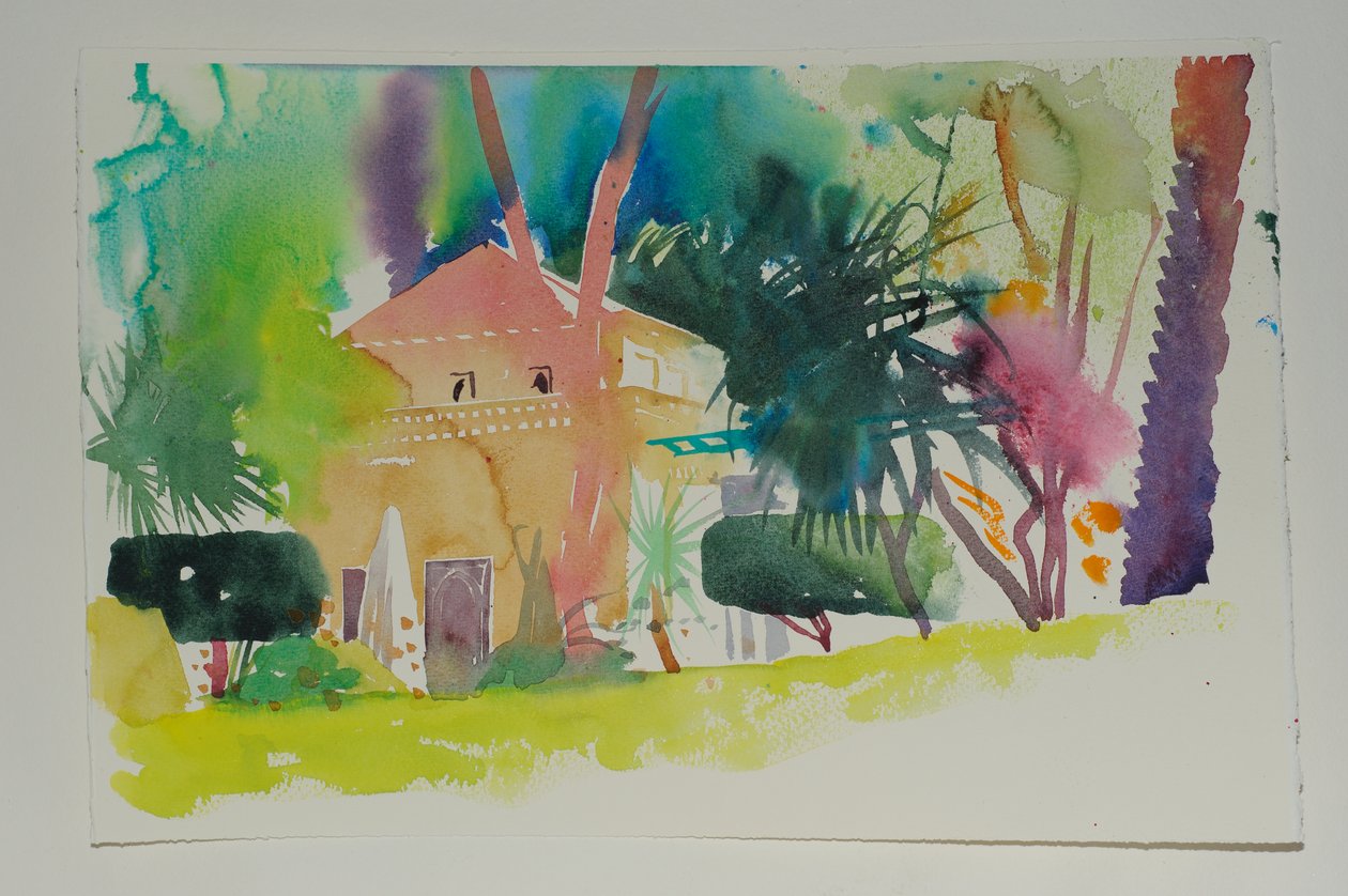 Dar Zemora Pavilhão 2, 2010 (aguarela sobre papel) de Simon Fletcher