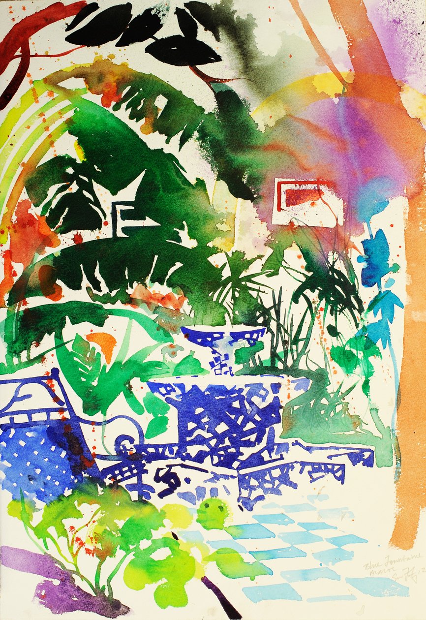 Fontaine, Maroc, 2013 (aguarela) de Simon Fletcher