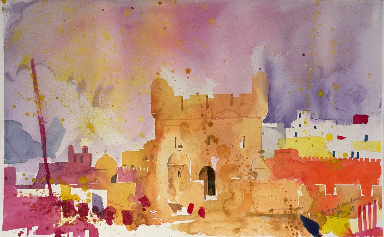 Forte e Medina (aguarela sobre papel) de Simon Fletcher
