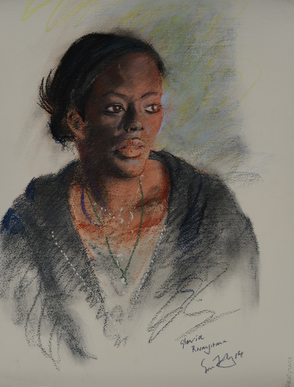 Gloria Rwarytare, 2014 (pastel sobre papel) de Simon Fletcher