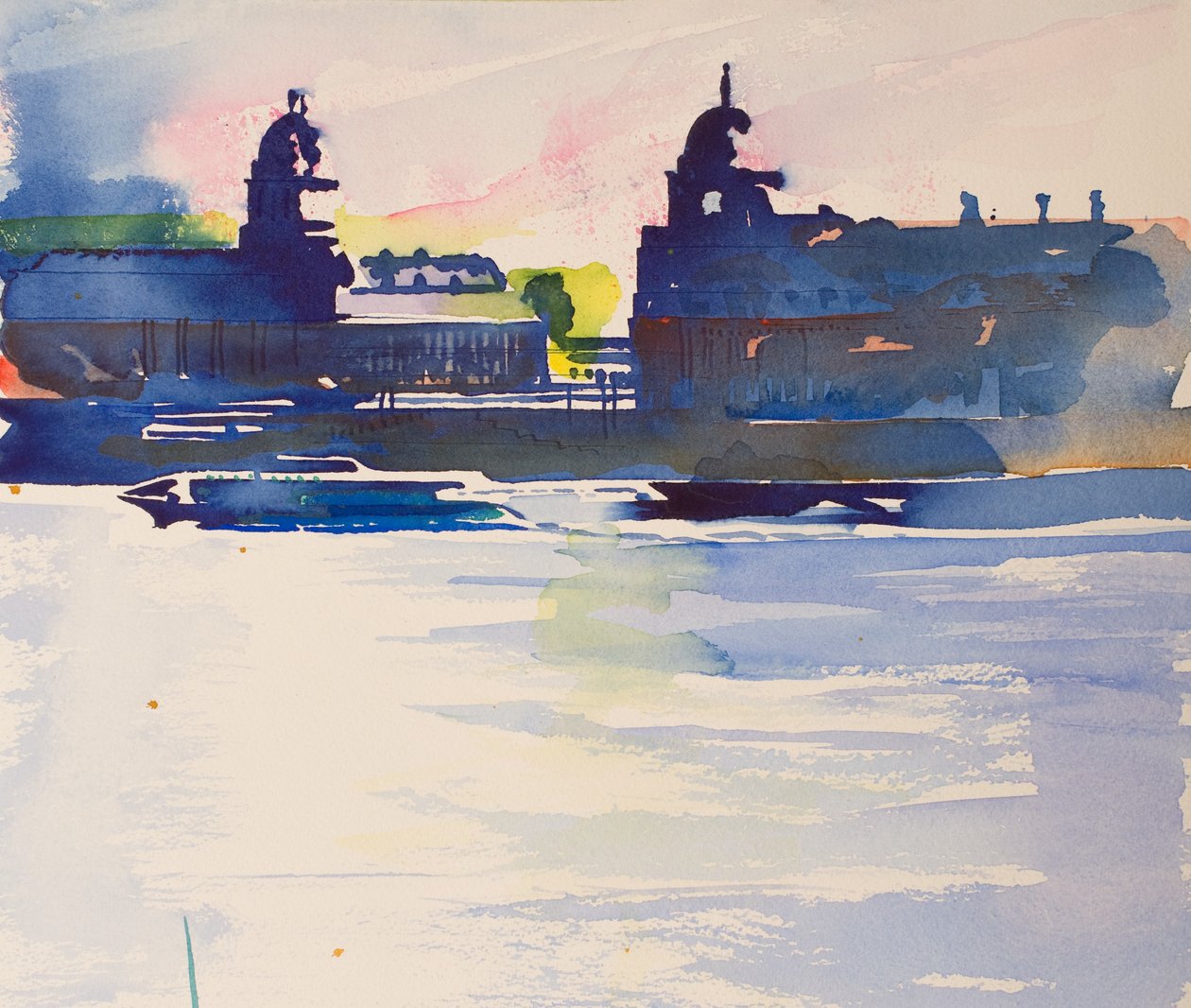 Greenwich from Isle of Dogs, 2016 (aguarela) de Simon Fletcher