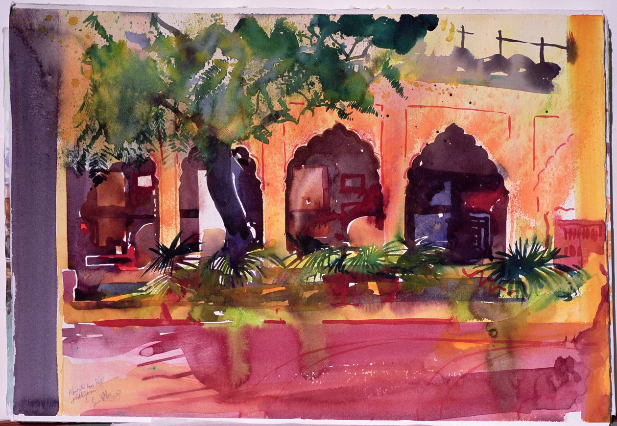Haveli Inn Pal Jodphur, 2007 (aguarela sobre papel) de Simon Fletcher