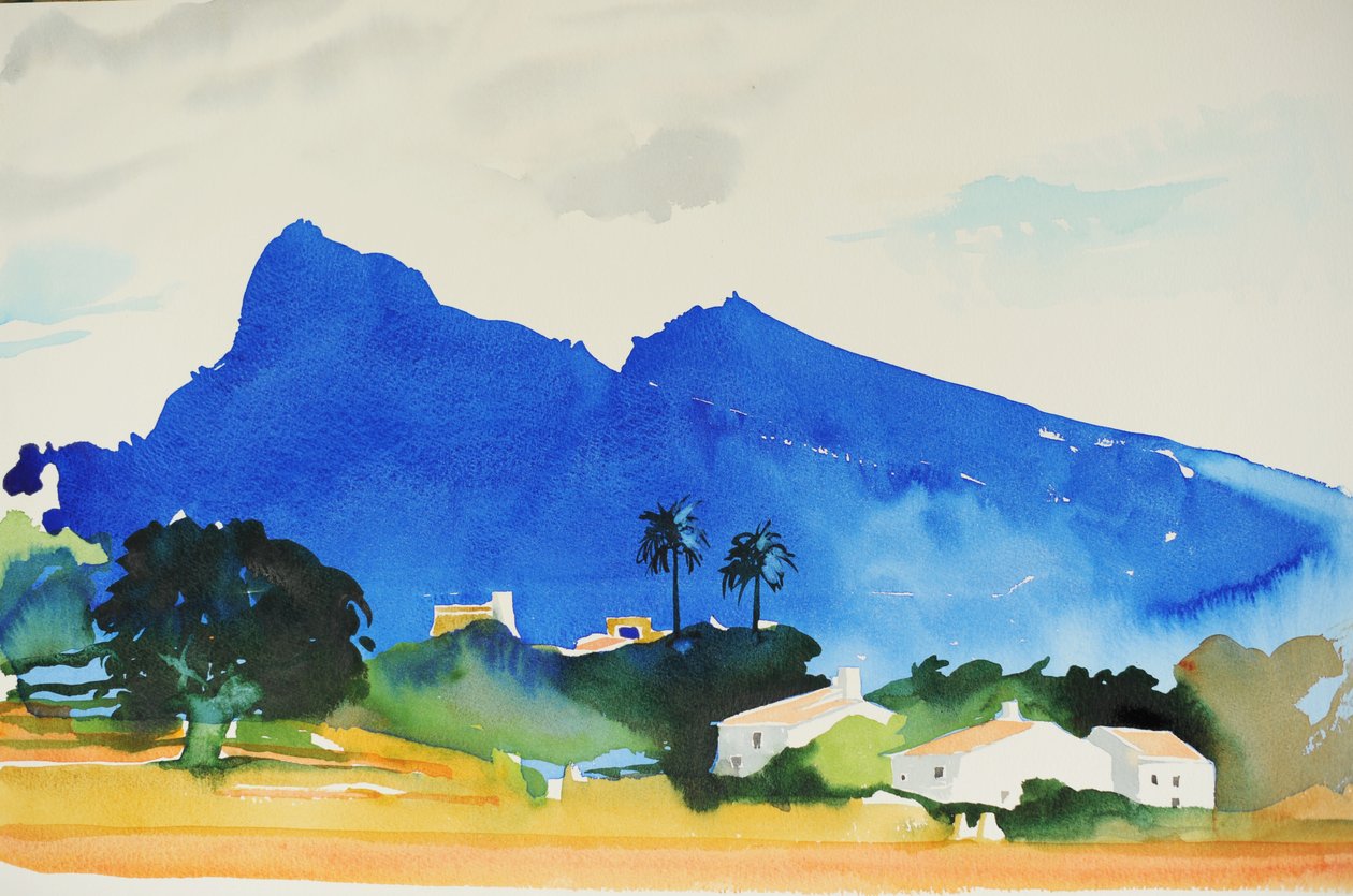 Colinas de Pollença, 2016 (aguarela) de Simon Fletcher