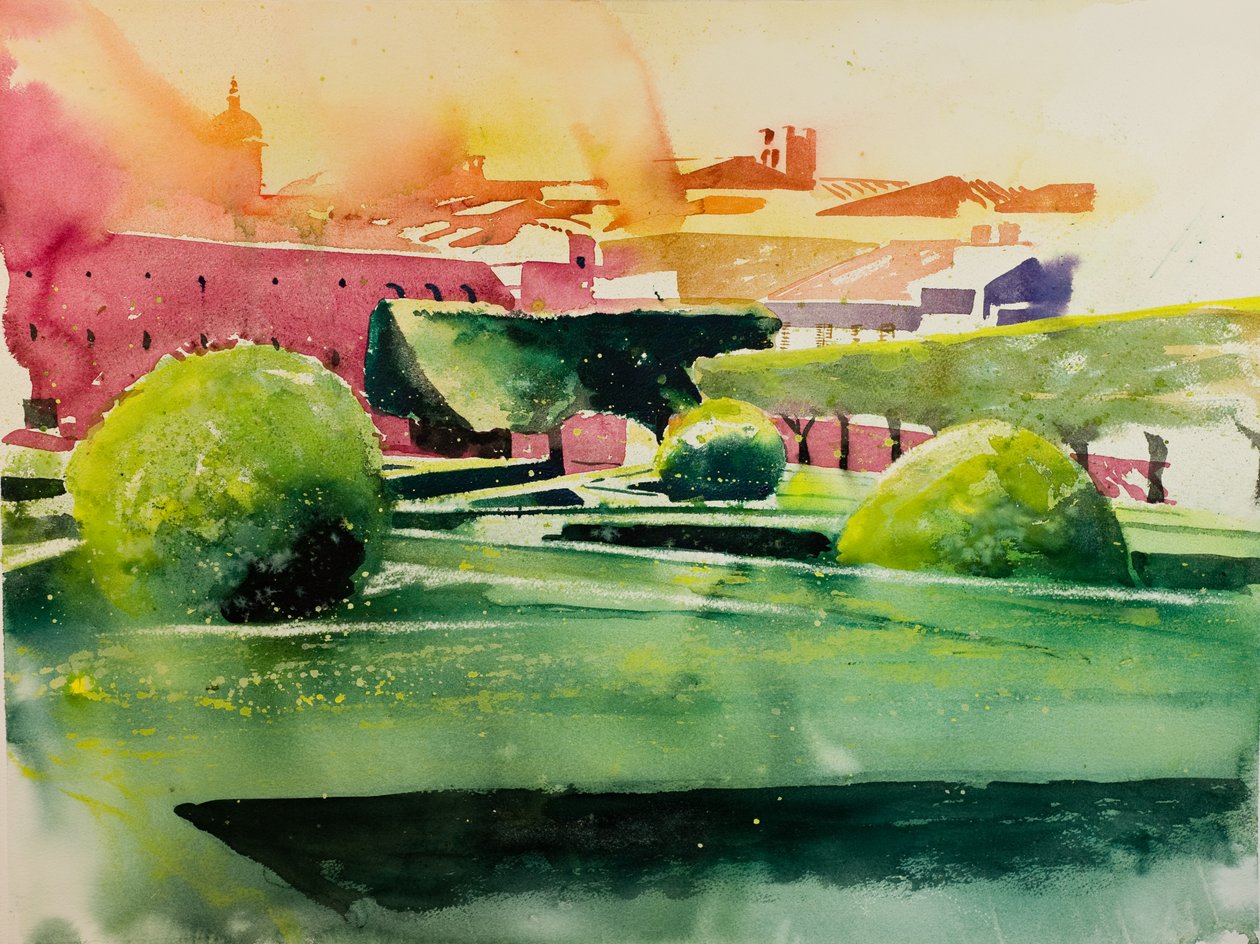 Horti Leonini (aguarela sobre papel) de Simon Fletcher