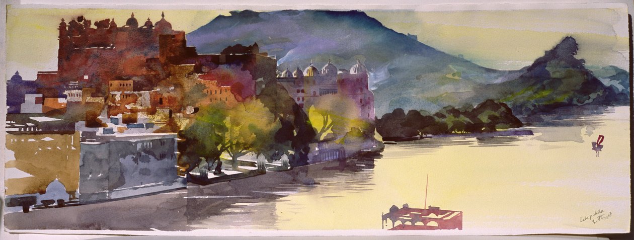 Lago Pichola, 2007 (aguarela sobre papel) de Simon Fletcher