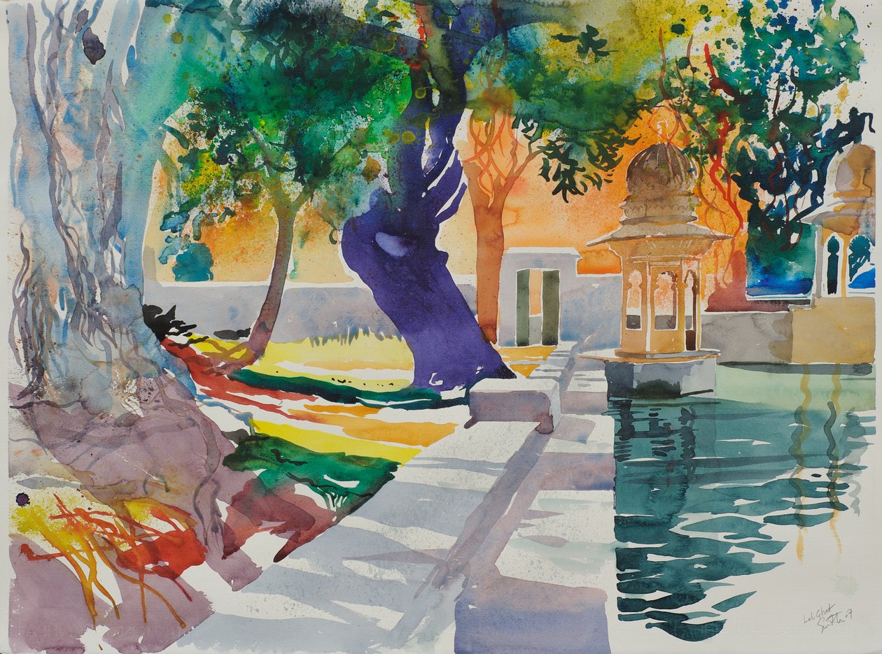 Lal Ghat, 2007 (aguarela sobre papel) de Simon Fletcher