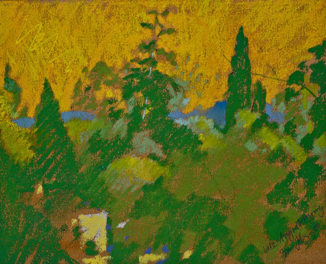 Manhã de fim de agosto (pastel sobre papel) de Simon Fletcher