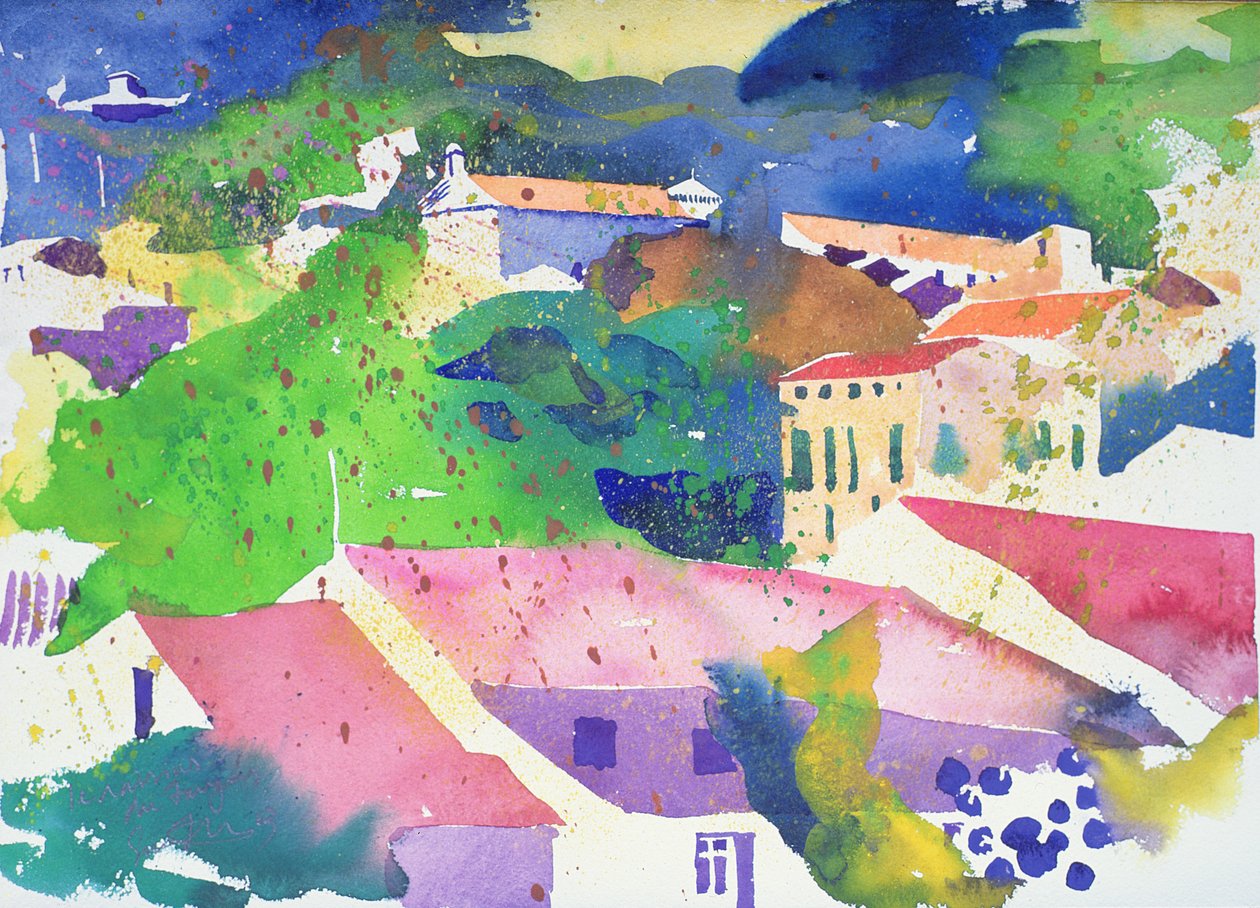 As uvas de Faugeres, 2003 França (aguarela) de Simon Fletcher