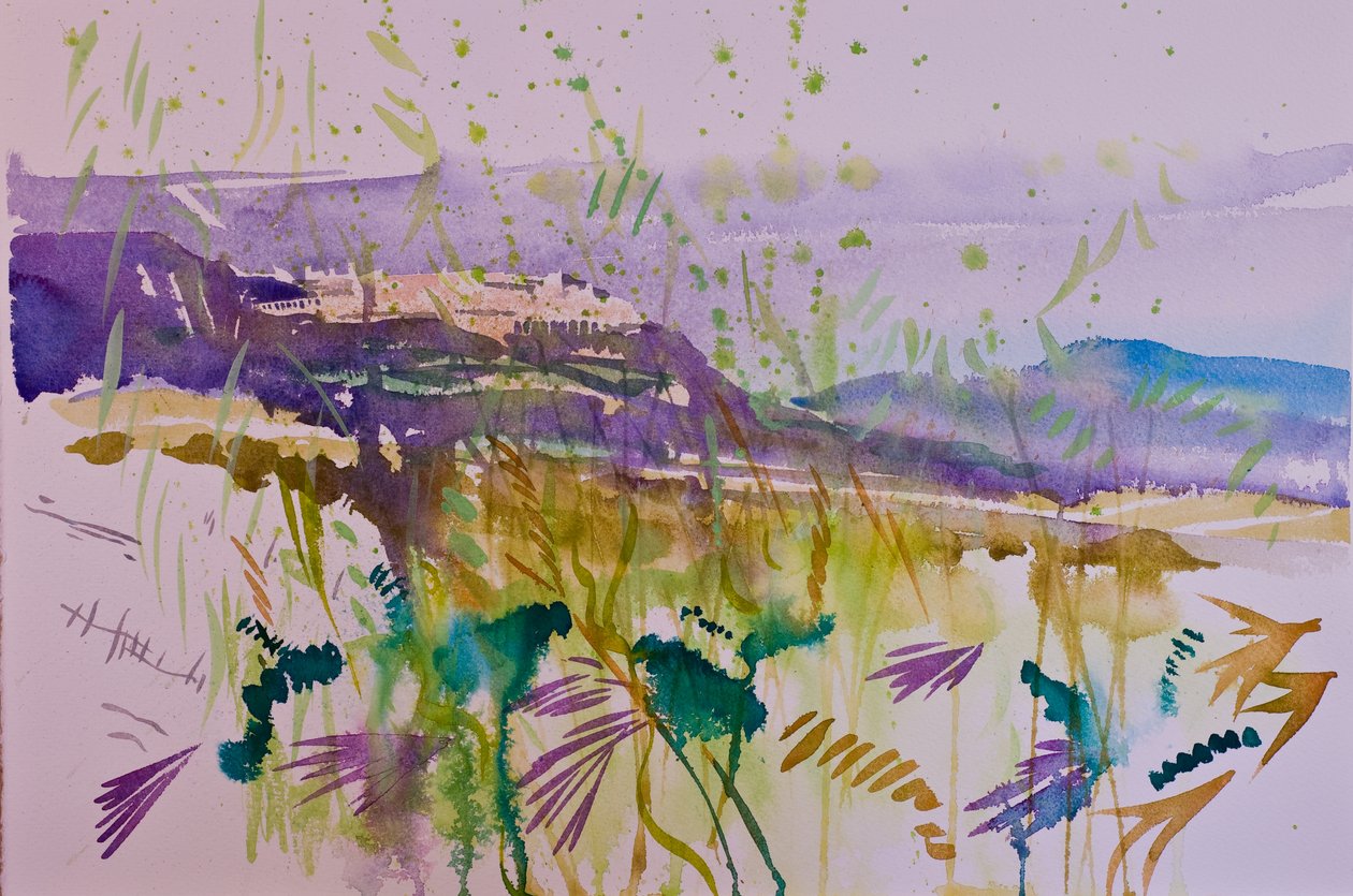 Montalcino (aguarela sobre papel) de Simon Fletcher