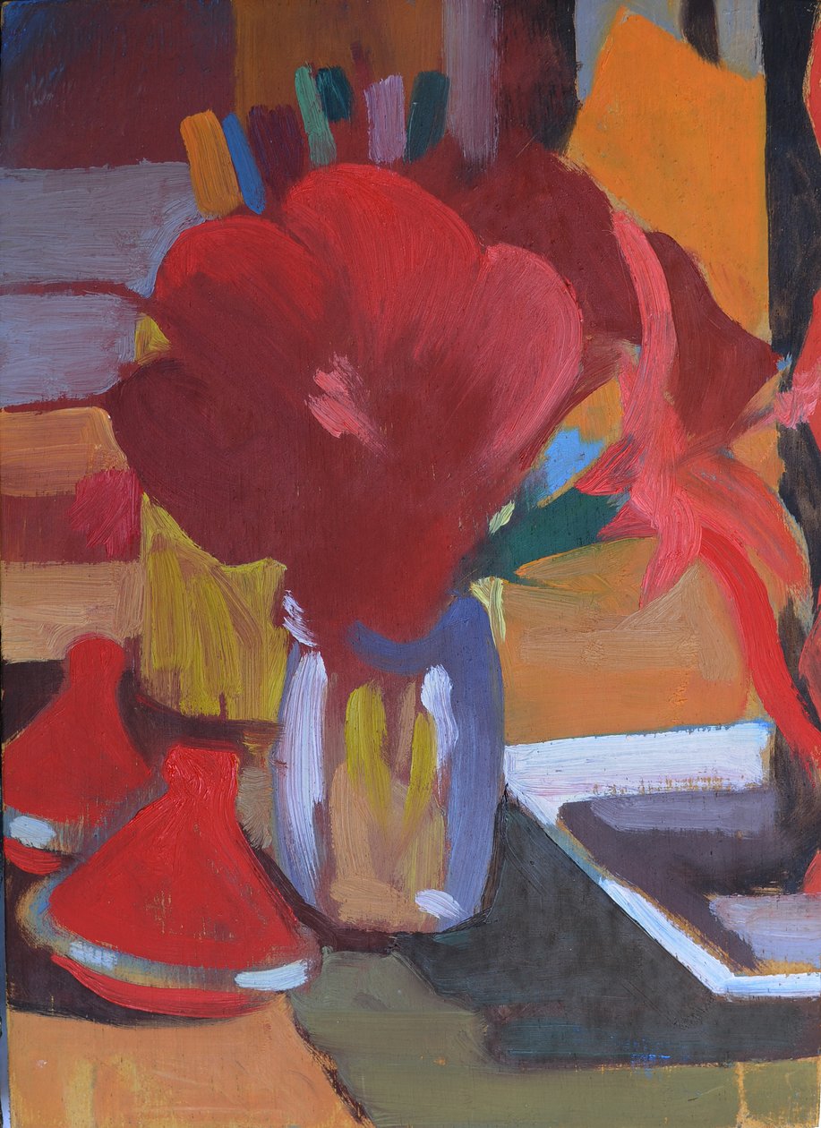 Vermelho marroquino, 2014 (óleo sobre tábua) de Simon Fletcher