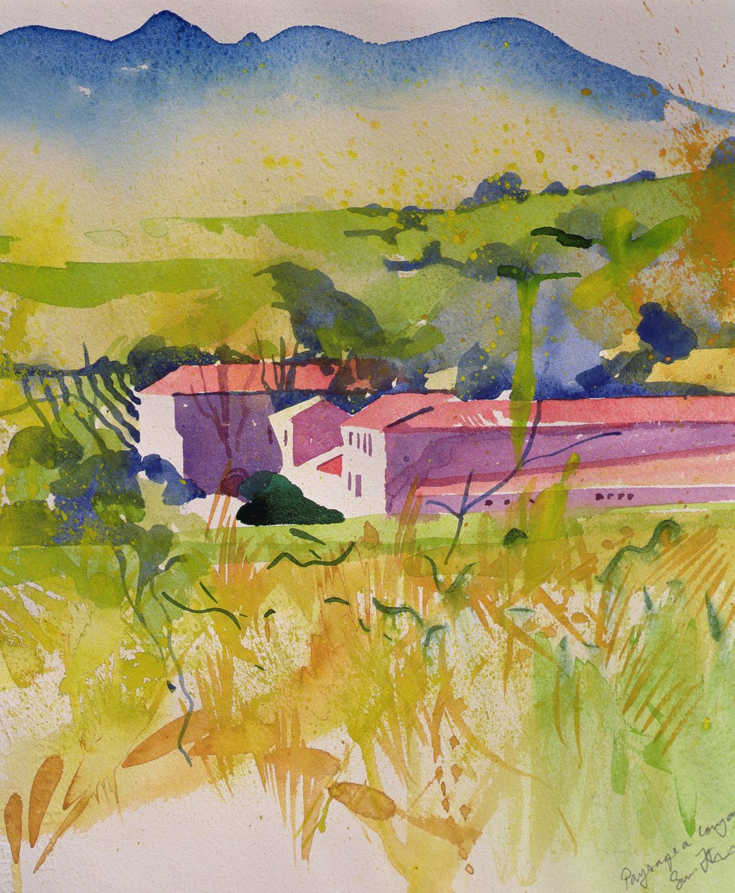 Paysage a Coujan, 2004 (aguarela) de Simon Fletcher