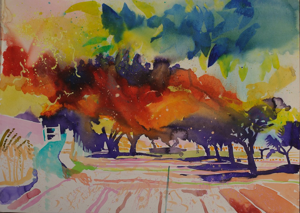 Paisagem de Coypu, 2014 (aguarela) de Simon Fletcher