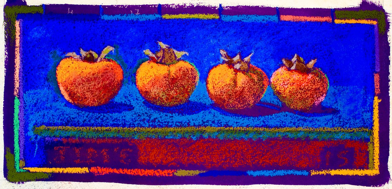 Dióspiros, 2015 (pastel sobre papel) de Simon Fletcher
