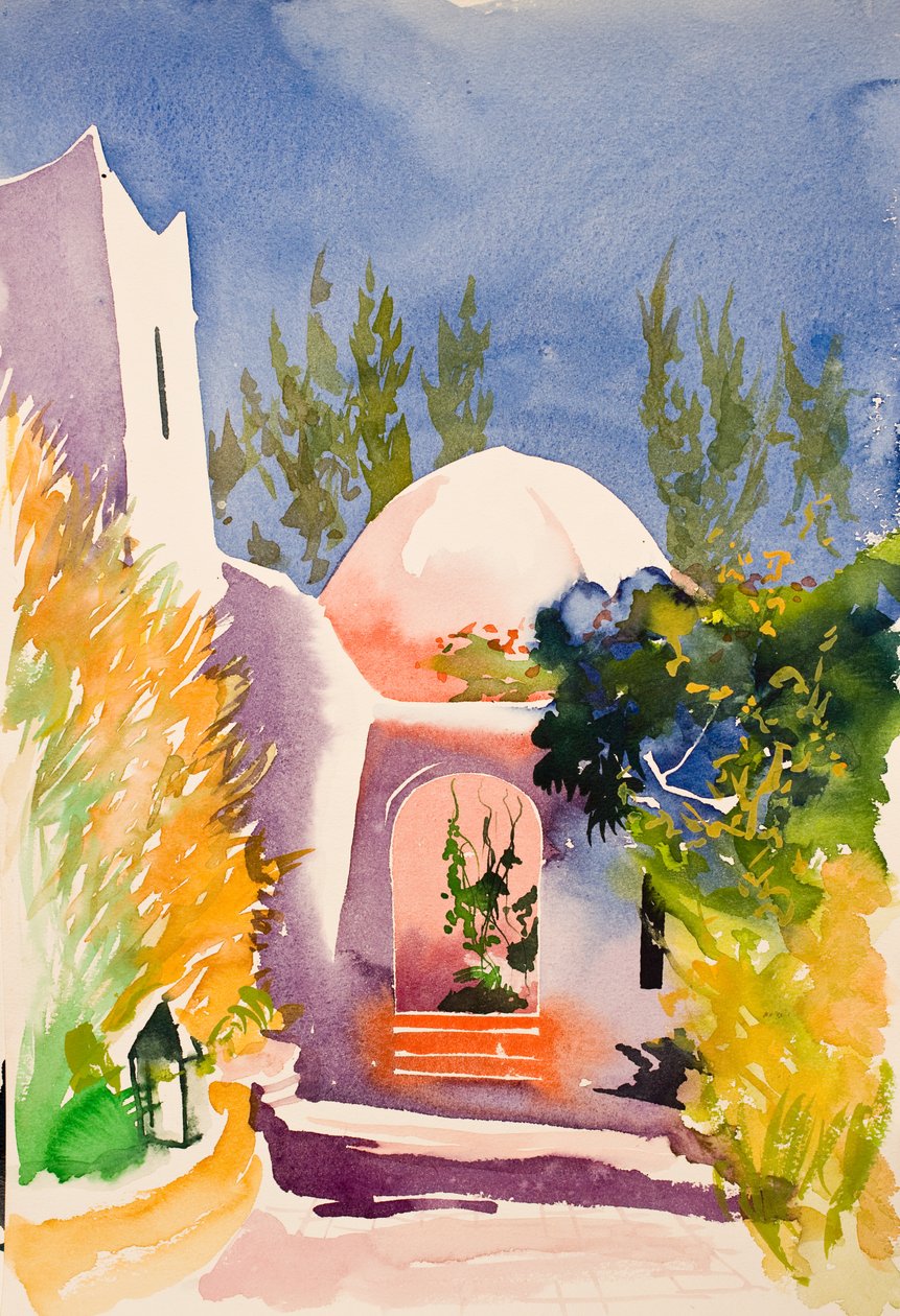 Corte cor-de-rosa, 2016 (aguarela) de Simon Fletcher