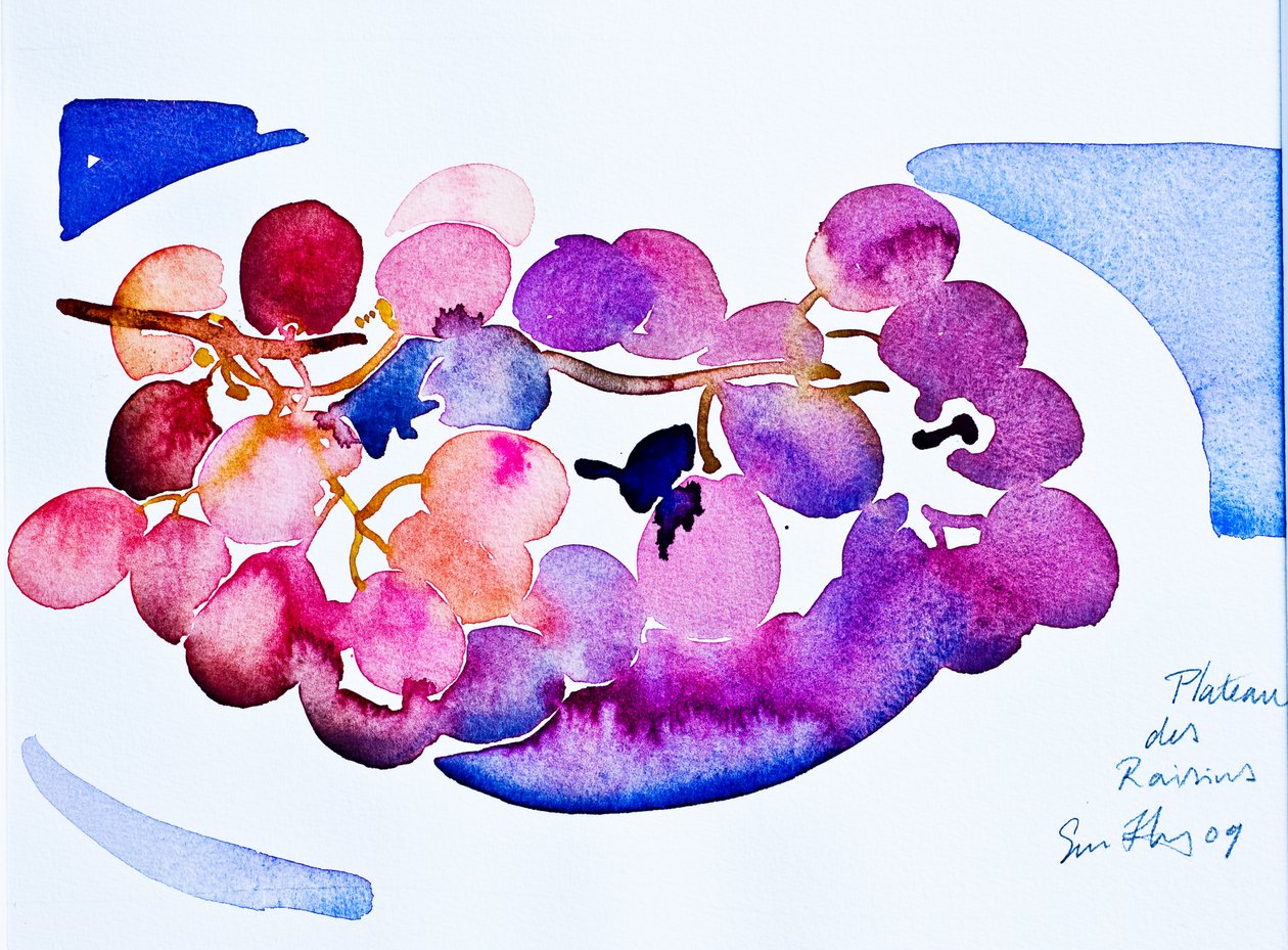 Plateau des Raisins (aguarela sobre papel) de Simon Fletcher