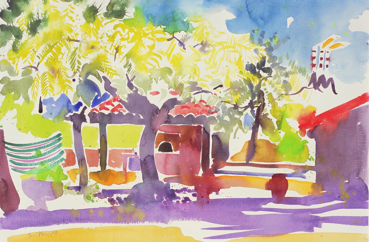 Port le Bar, França, 2006 (aguarela) de Simon Fletcher