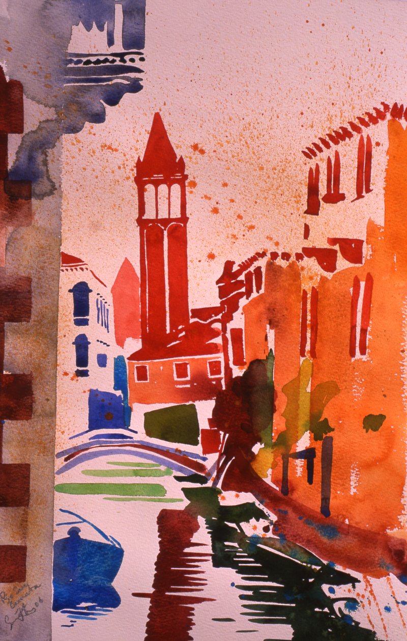 Rio San Barnaba, 2006 (aguarela sobre papel) de Simon Fletcher