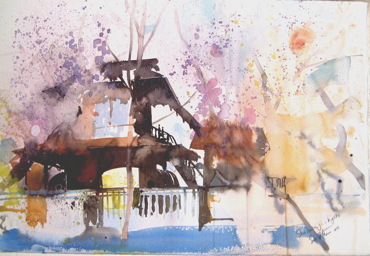 Sho Sein Ji Kyoto, 2000 (aguarela) de Simon Fletcher