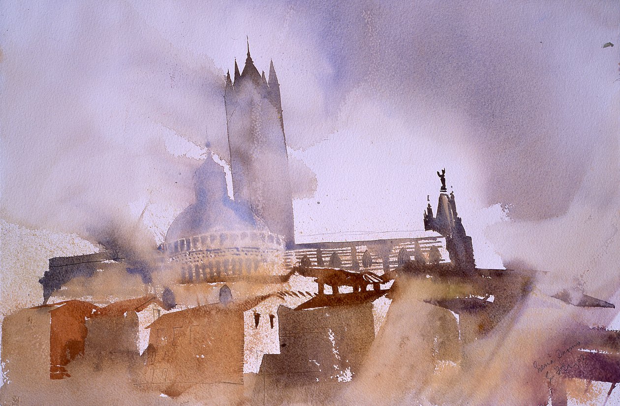 Catedral de Siena (aguarela sobre papel) de Simon Fletcher