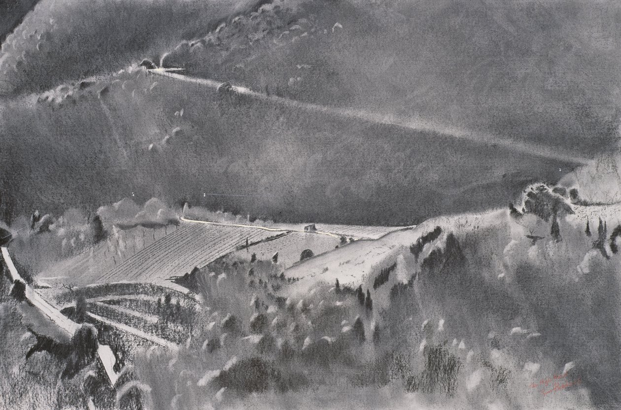 The High Road, 2001 (pastel e técnica mista sobre papel) de Simon Fletcher