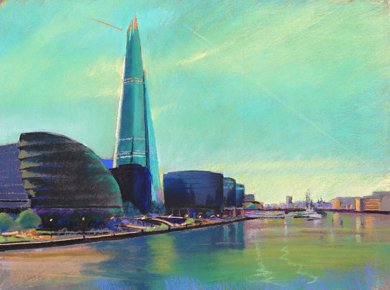 O fragmento da Tower Bridge, 2015 (pastel) de Simon Fletcher