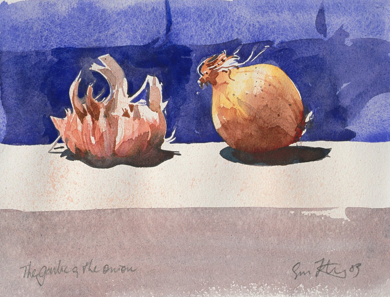 O alho e a cebola, 2003 (aguarela) de Simon Fletcher