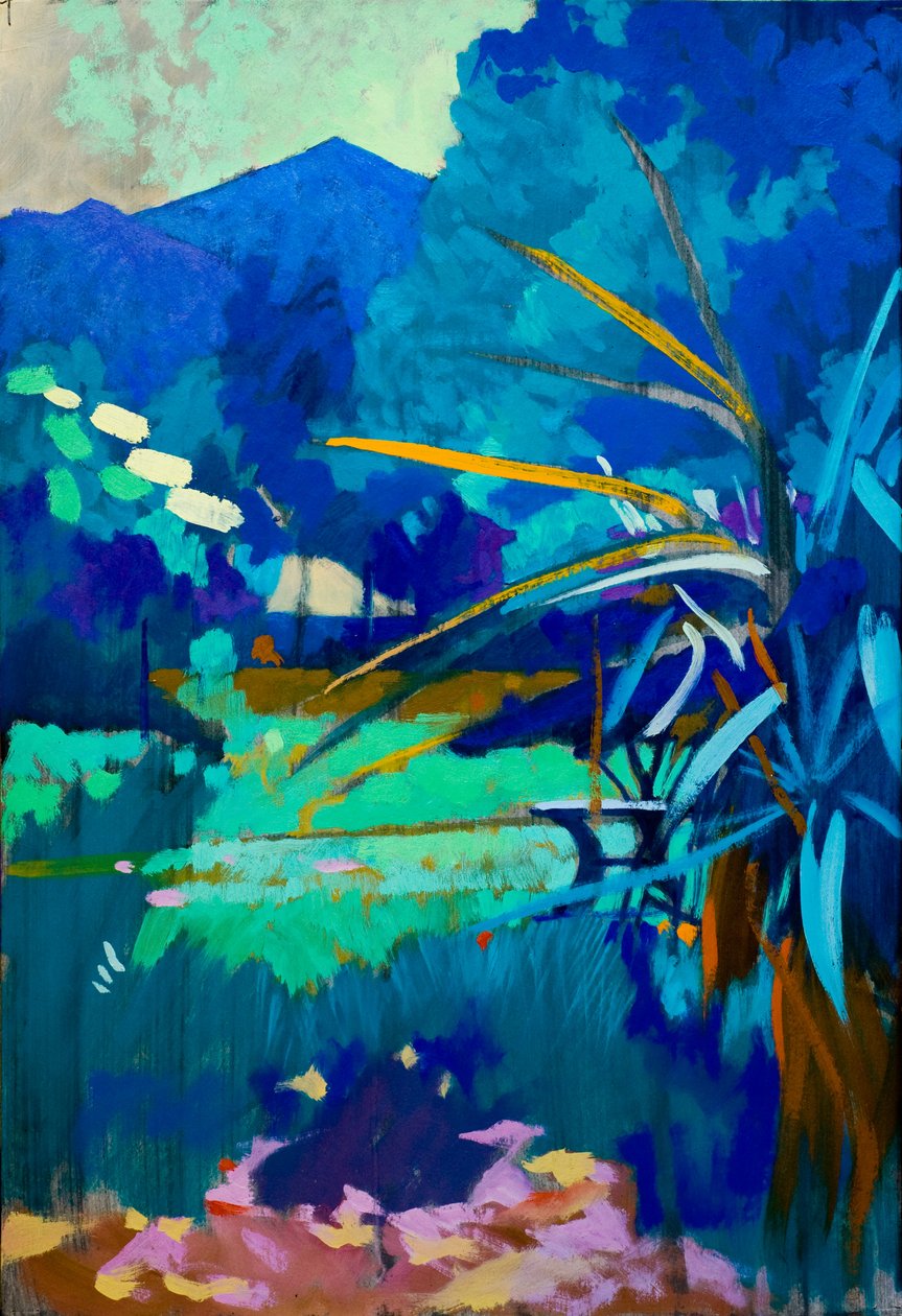 Sob o azul, 2012 (óleo sobre painel) de Simon Fletcher