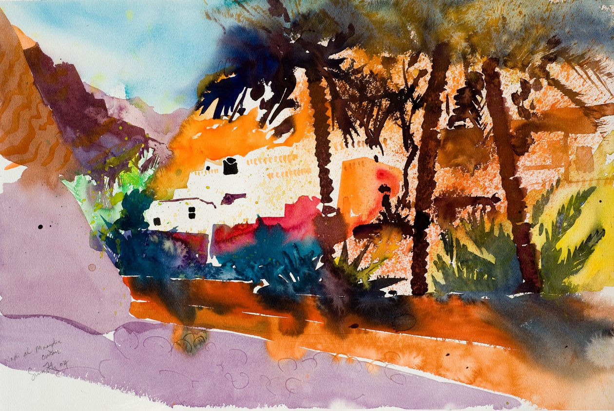Wadi al Muaydin, 2004 (aguarela) de Simon Fletcher