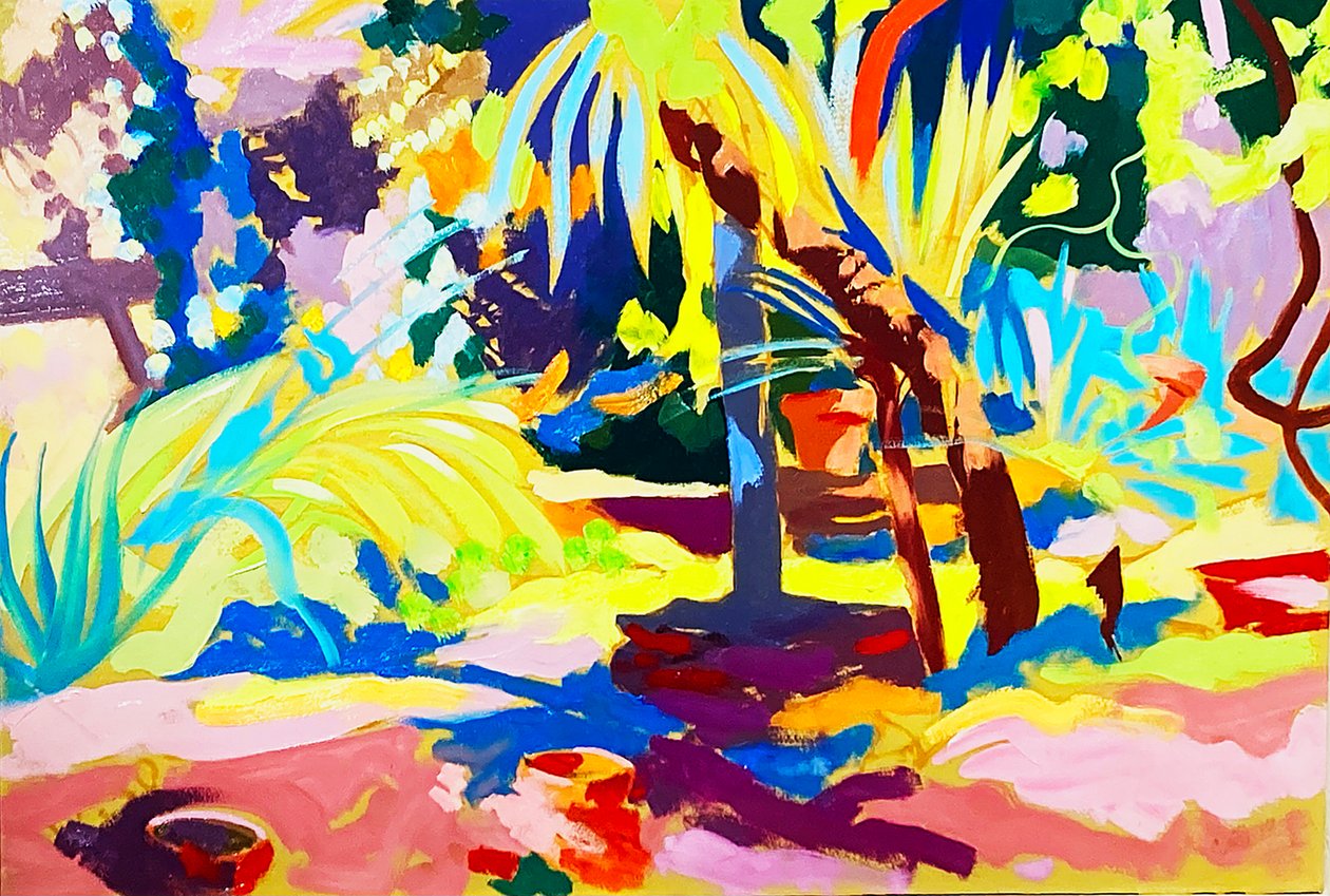 verão selvagem (óleo sobre tábua) de Simon Fletcher