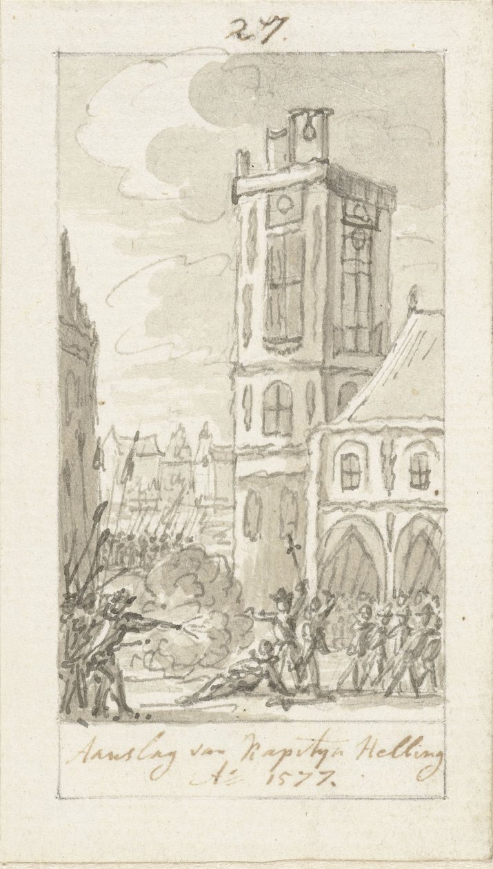 A queda do capitão Herman van der Helling, 23 de novembro de 1577 de Simon Fokke
