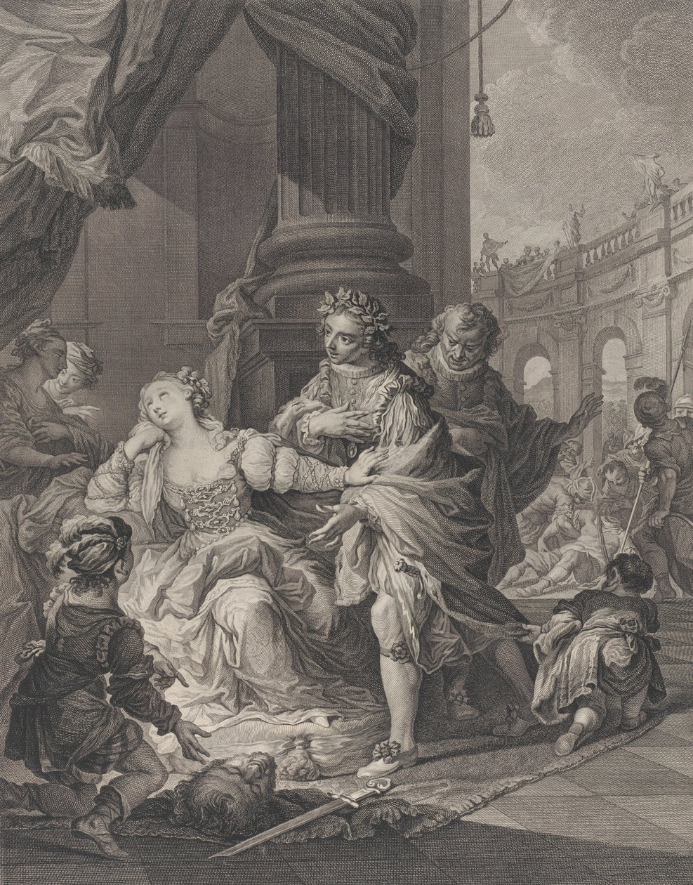 Gunhilda acusada de adultério, 1760. de Simon Francois Ravenet