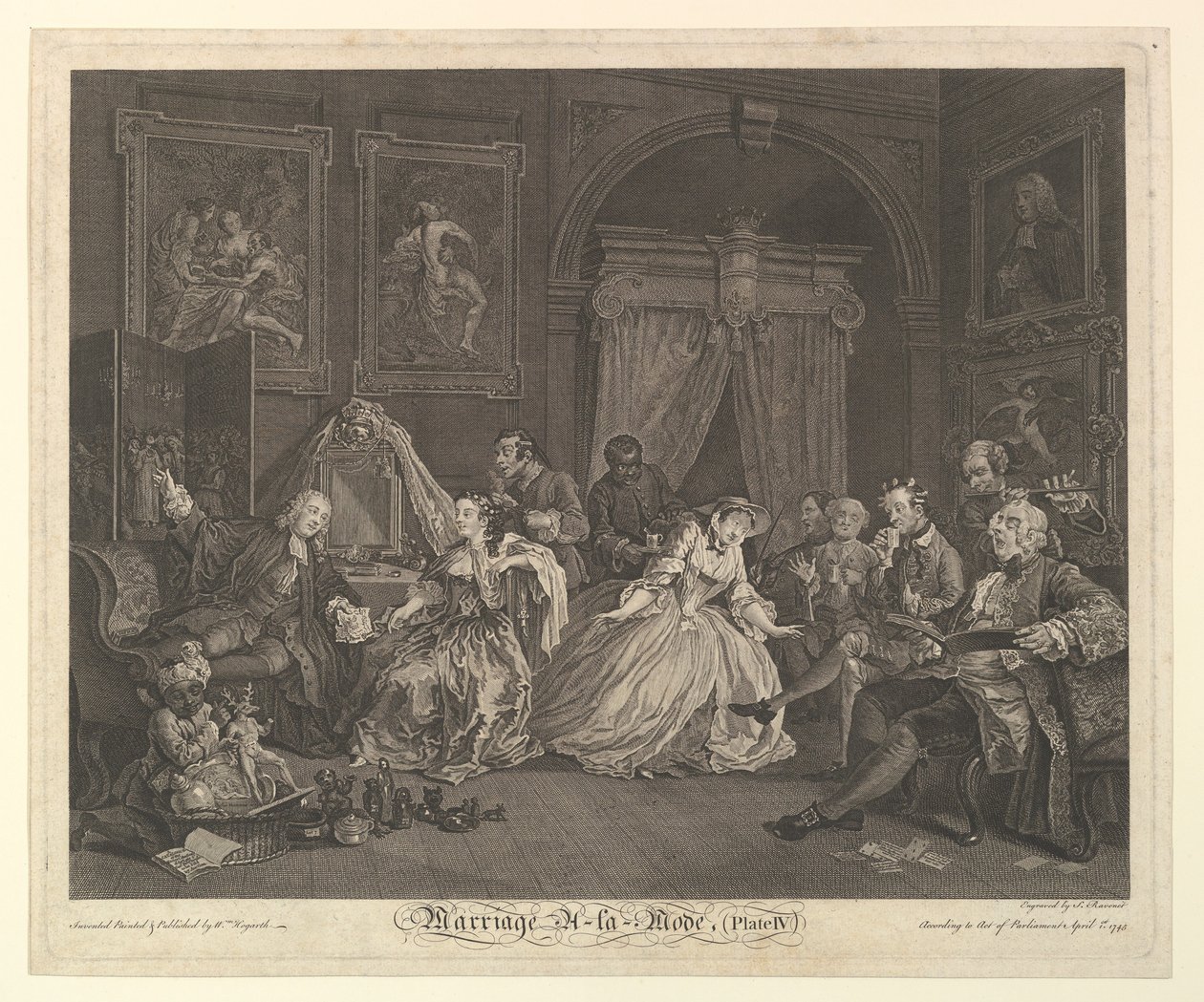 Casamento A-la-Mode, Placa IV, 1 de abril de 1745. de Simon Francois Ravenet