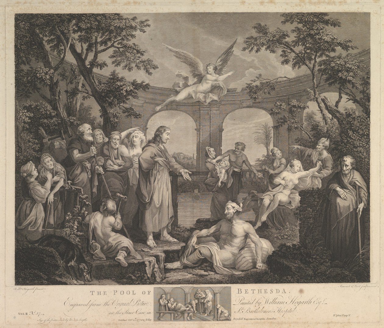 The Pool of Bethesda St. John, Capítulo 5, 24 de fevereiro de 1772 de Simon Francois Ravenet